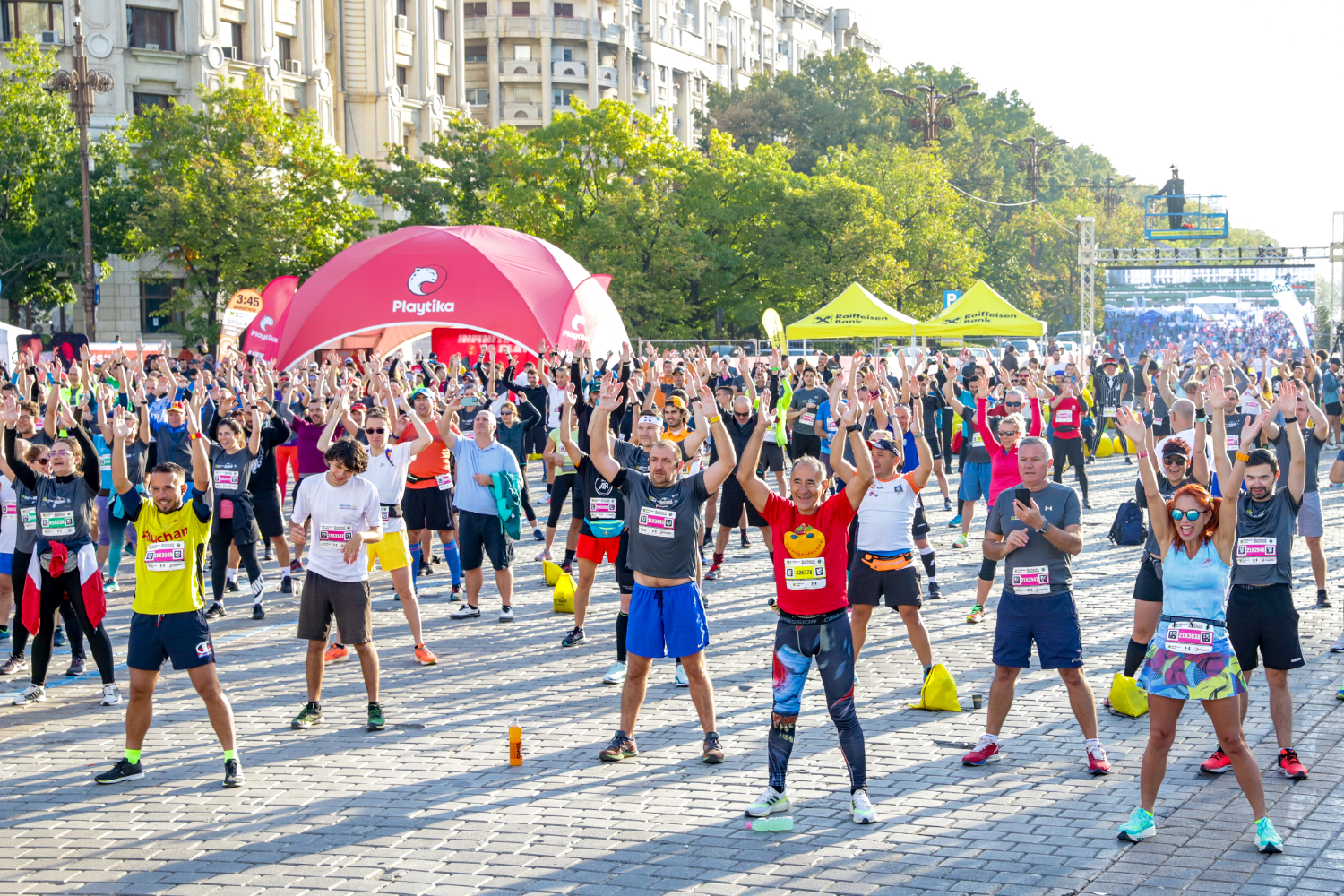 An exceptional marathon experience and a World Championship too - couldn't be better for runners of all levels. RuninBucharest leading warm-up. Why are most of the runners smiling, join us on 13 October 2024 and share in the fun!