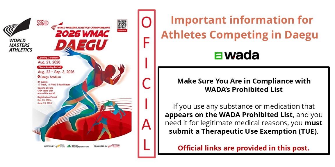 2026 Worlds Outdoor Championships WADA and TUEs